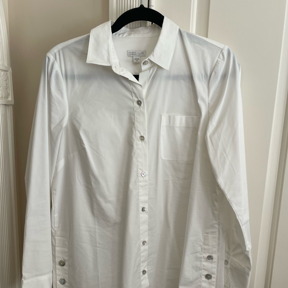 J Jill White Shirt Collection Buttondown Long Sleeve Shirt Size XS